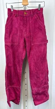 BIG BUD Press Denim Carpenter Jeans Utility Pockets 100% Cotton Dark Pink XS